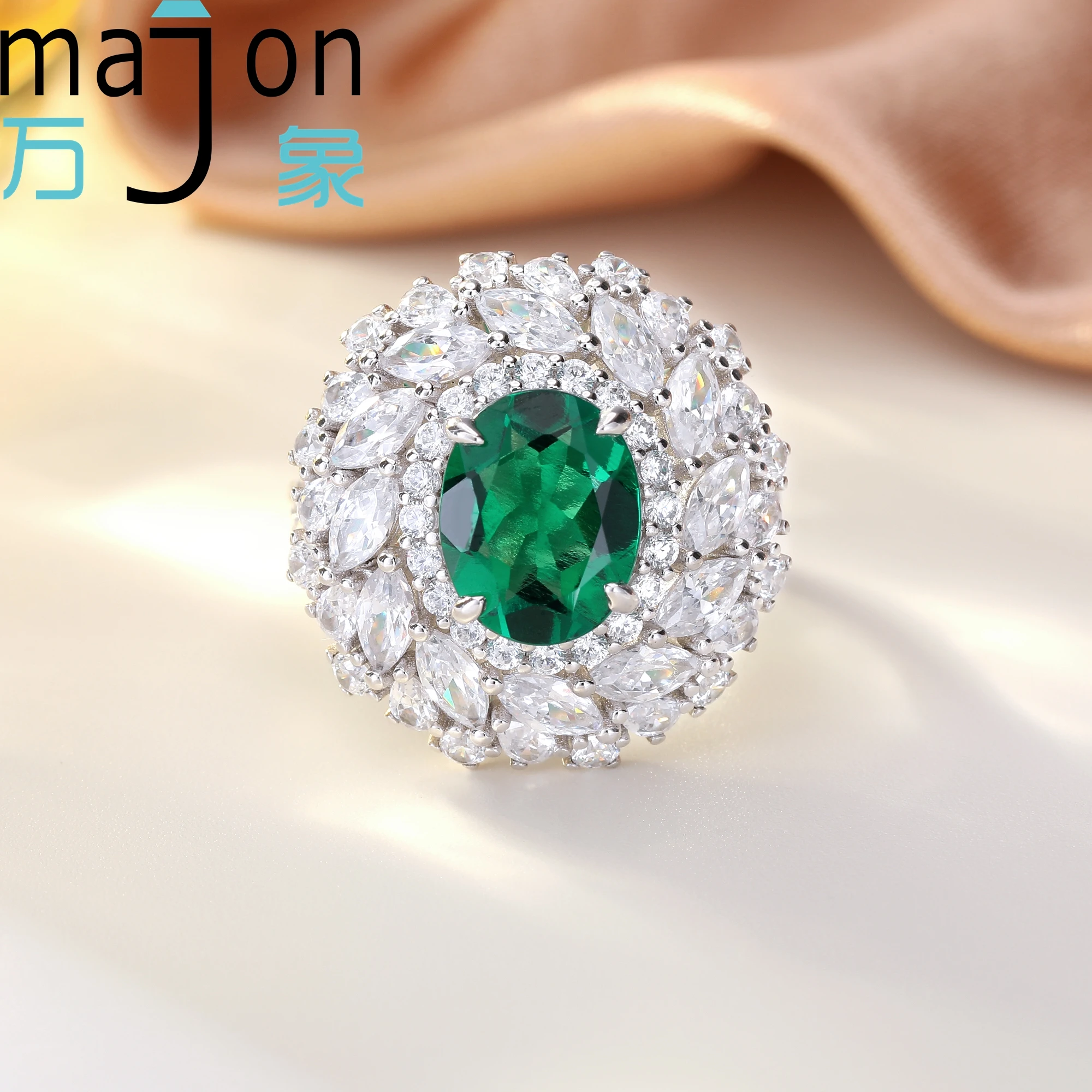 

Сертифицированное лабораторное бриллиантовое кольцо 1.8 карата, 7*9 мм, овальной формы, с креплением «подсолнух», для женщин, свадебное украшение из Замбии