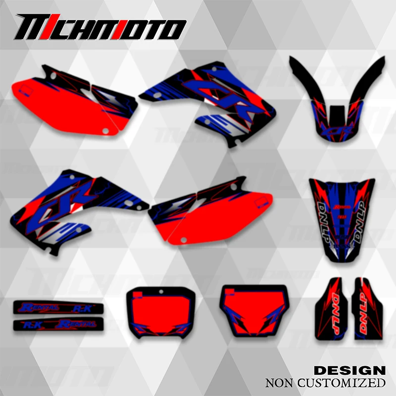 

MCHMFG For HONDA CR125 CR250 CR 125 CR 250 2001-2012 Full Graphics Decals Stickers Kits Custom Number Name Stickers