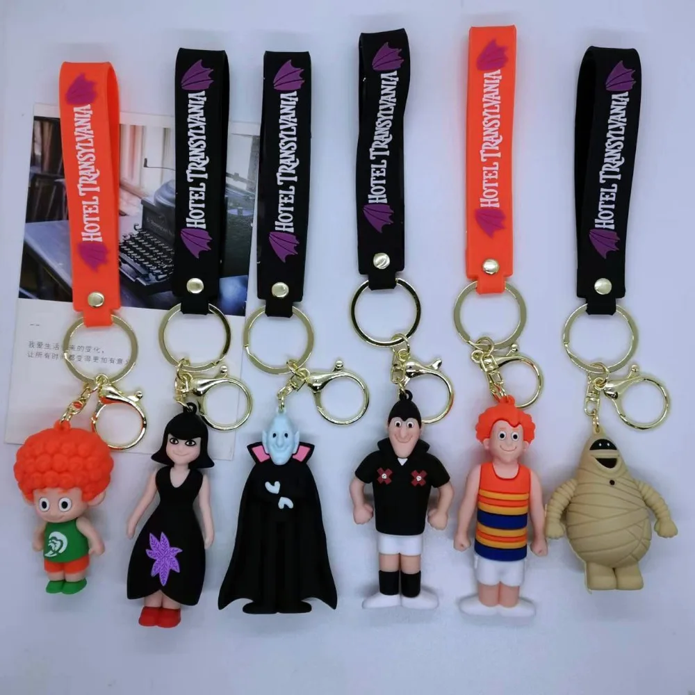 Hotels Transylvania Kids Cartoon Cute Keychain Children Anime Keyring Fashion Jewelry PVC Key Chain Casual Accessories Xmas Gift