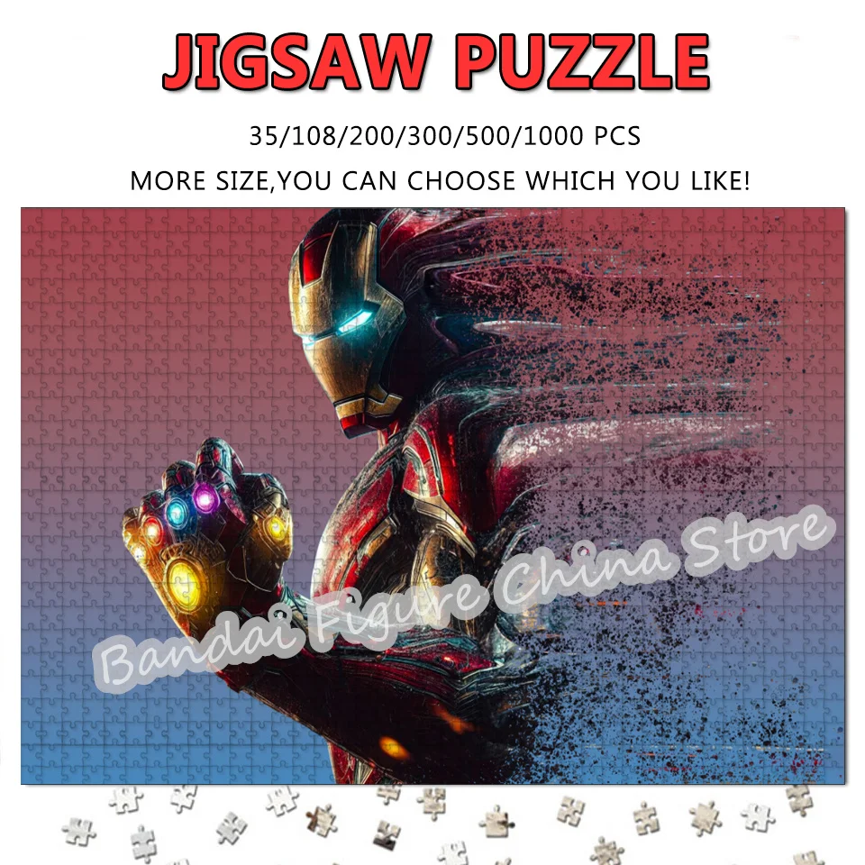 

I Am Iron-Man Disney супергерой фильмы принт головоломки 108/200/300/500/1000 шт декомпрессионные игрушки пазлы для подарков