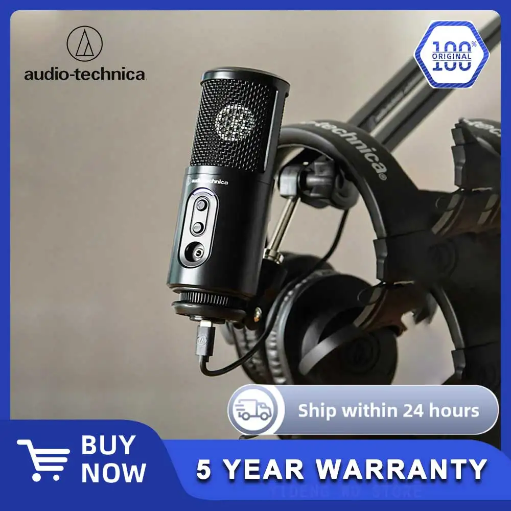 ميكروفون Audio-Technica ATR2500X-USB أصلي 100% من - توصيل وتشغيل ميكروفون USB قلبي للبث/البث