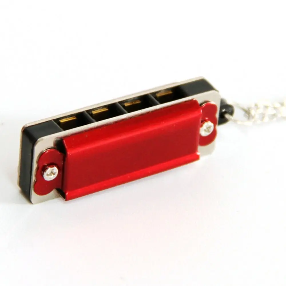 Mini Harmonica Necklace Vintage 4-Hole 8-Tone Mouth Organ Necklace Jewelry