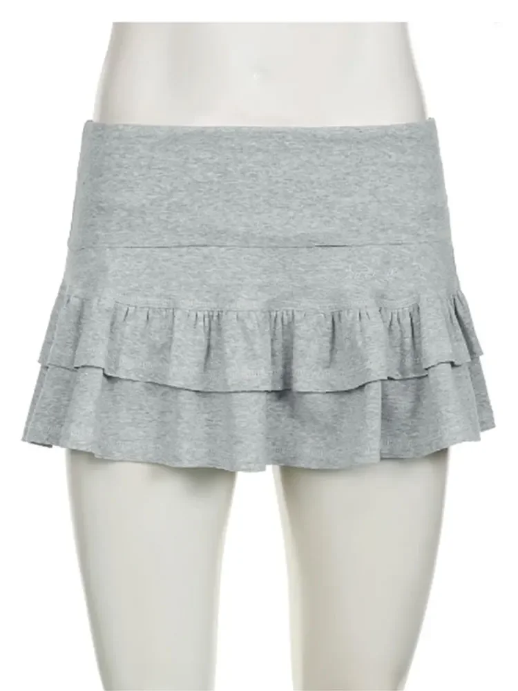 Dolce Solido Pieghettato Super Mini Gonna Preppy Atyle Sexy Sottile Gonne a Vita Bassa Donna 2025 Moda Estiva Streetwear Lady