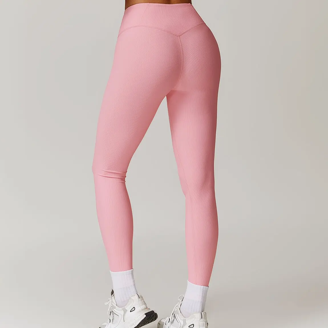 Leggings sportivi a righe da allenamento per donna Vita alta Atletico Allenamento yoga all'aperto Pantaloni da motociclista fitness Leggings da palestra Sollevamento del sedere