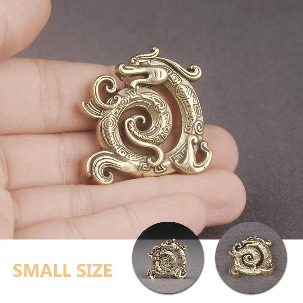 Estátua de metal retrô de dragão de latão, artesanato fino, decoração de mesa durável para escritório doméstico, ornamento do zodíaco chinês, jardim