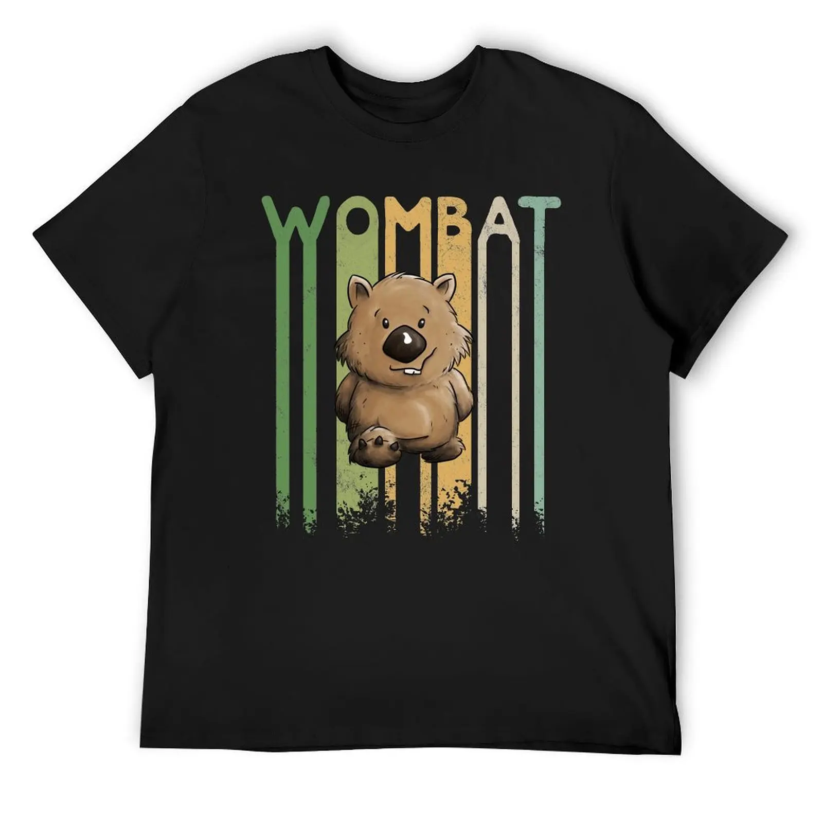 Funky Retro Style Cute Cartoon Marsupial Wombat T-Shirt Blouse quick-drying graphic tee shirt mens graphic t-shirts funny