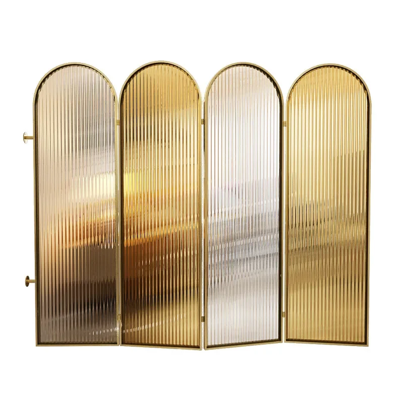 Nordic Simple Light Luxury Changhong Glass Partition Foldable Living Room Dining Hall Entrance Decoration Creative Screen