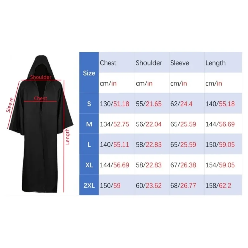 Cosplay Jedi Robe Knight Cloak Medieval Monk Robe Costume with Hood Priest Robe Outfit Medieval Cloak Halloween For Stage