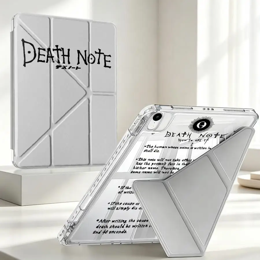With Pen Slot Cover Tablet Case For iPad Mini 7 6 5 Pro 13 2025 2026 12th 9th Air 8 M2 M3 3 10th Gen 11th Dark Aesthetic Death