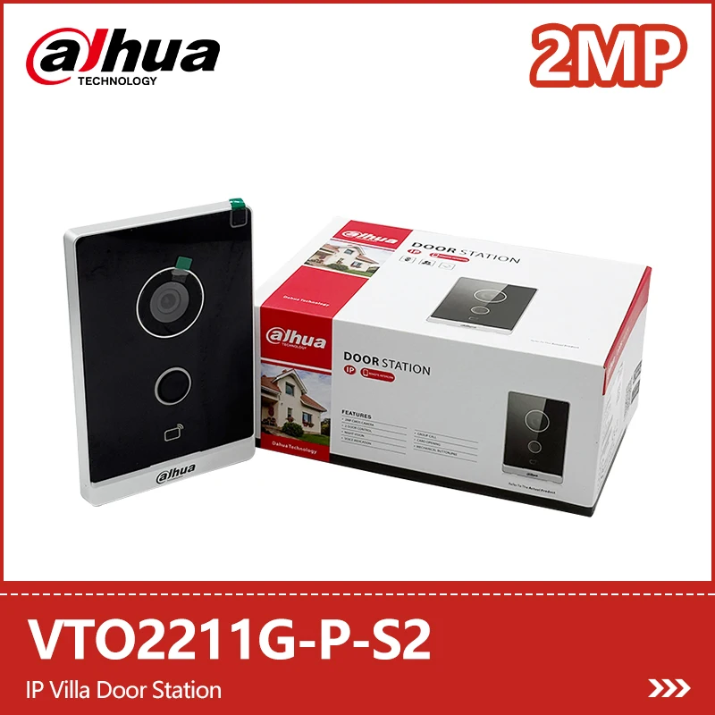 

Dahua 2MP IP-дверная станция для виллы VTO2211G-P-S2 PoE двусторонняя связь дверной звонок ИК-карта ночного видения/приложение разблокировки видеодомофон