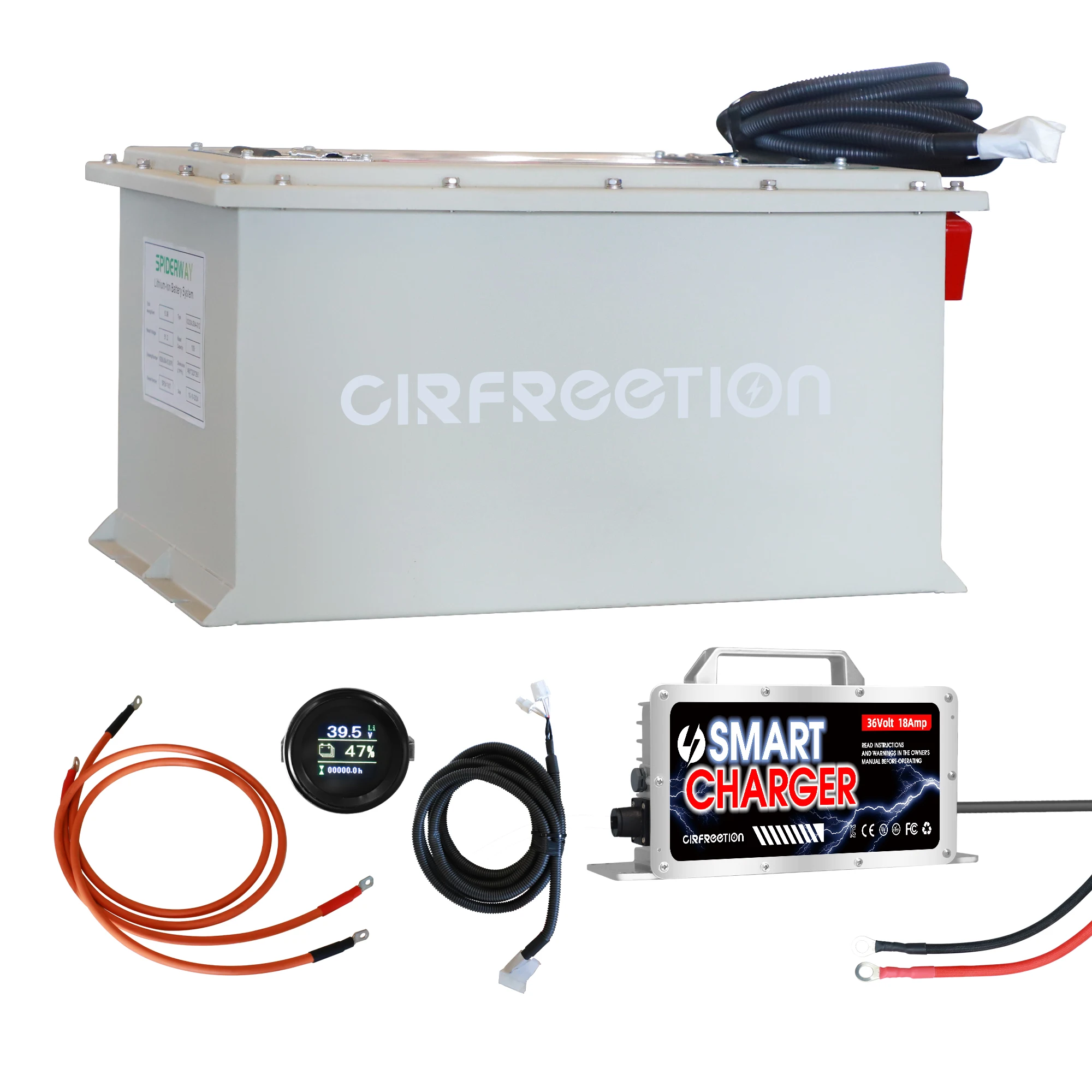 

36V 105Ah Lithium Battery 200A BMS 6000+ Cycle LiFePO4 Battery Max 7.68kW Power Output for Golf Cart, Solar Club Car,Lawnmower