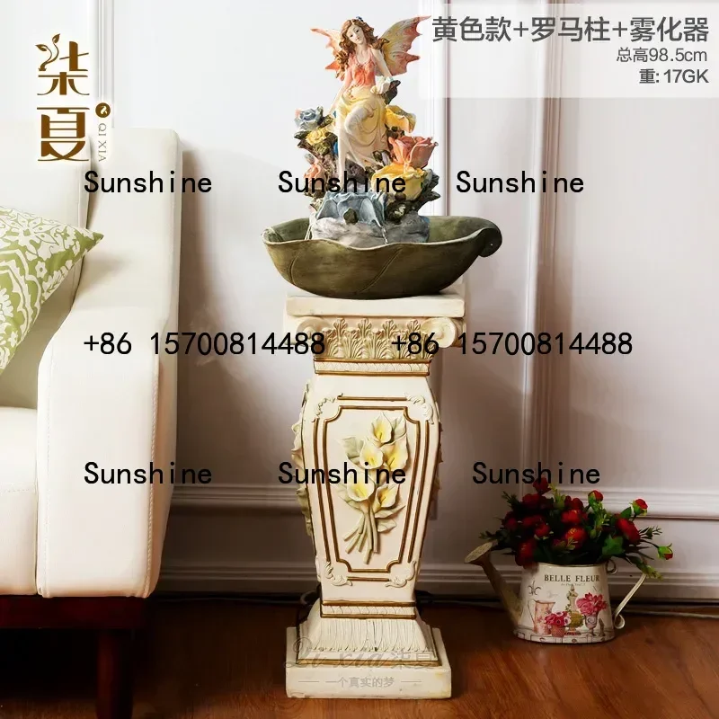 Angel European Style Water Fountain Living Room Home Decoration Ornaments