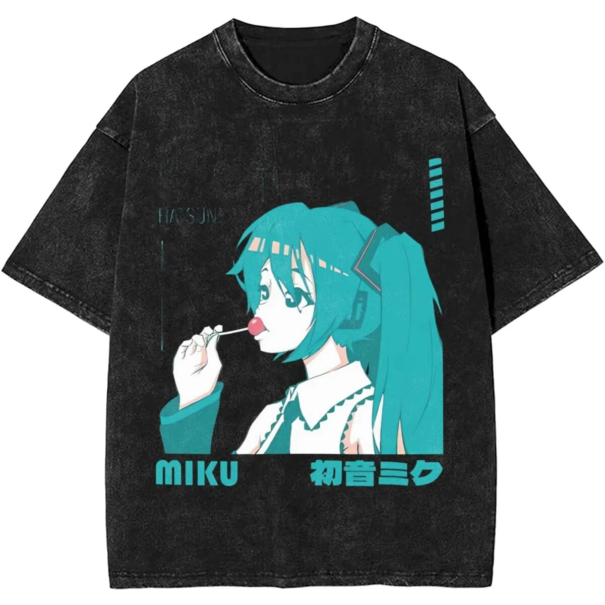Camiseta para hombre y mujer, camisetas lavadas Vocaloid Hatsune Miku, novedad, camiseta de verano, ropa de algodón estampada de estilo callejero, recién llegada