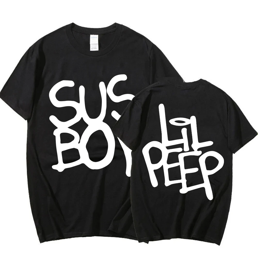 Lil Peep Sus Boy Pink Graphic T Shirt Men Women Cool Hip Hop Rapper T-Shirt Cotton Gothic Streetwear Short Sleeve Tee Clothes