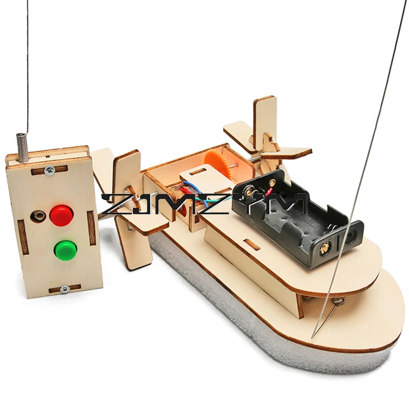 Wooden Ship Model Kit DIY Handmade Remote Control Ship Model Mini Boat Model Gift For Educational Manual Science