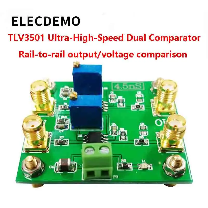 Ultra-High Speed Rail-to-Rail Comparator Module, 4.5ns Tpd, Dual Voltage Comparator, High Precision Low Noise PCB Board,TLV3501