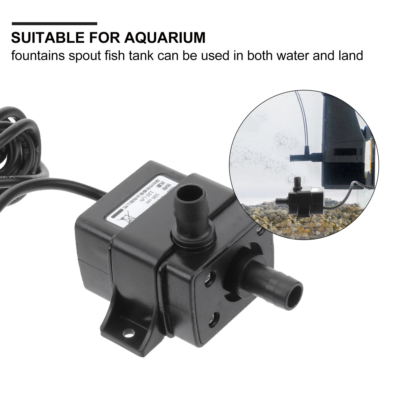 

USB Mini Water Pump 120lh Submersible Aquarium Fish Tank Ultra Quiet High Efficiency Cooling Motor Black