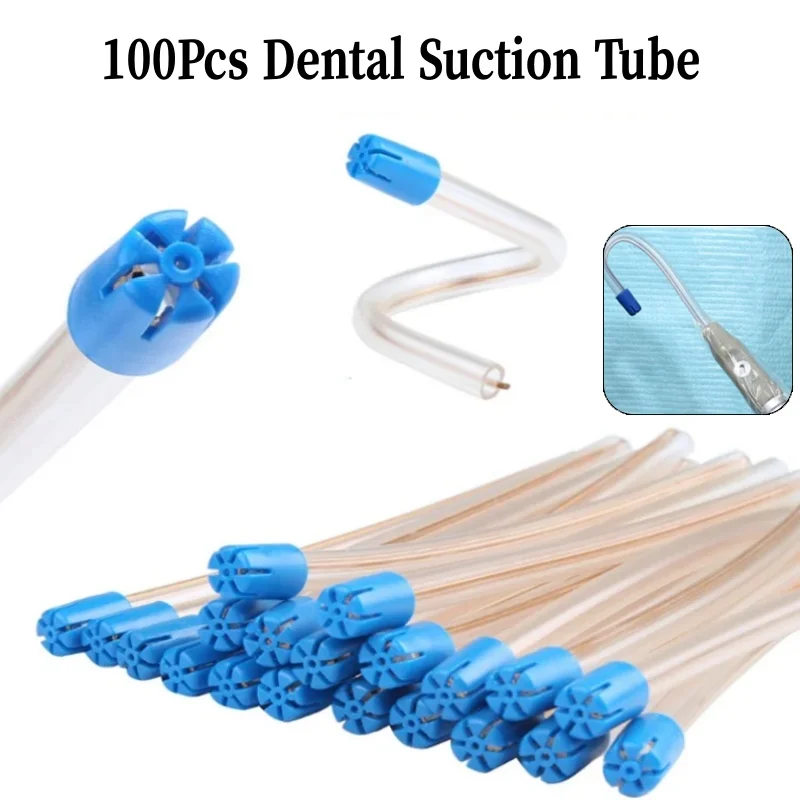 

100 шт. одноразовых стоматологических аспираторных трубок для отсасывания слюны, низкообъемные насадки для отсасывания