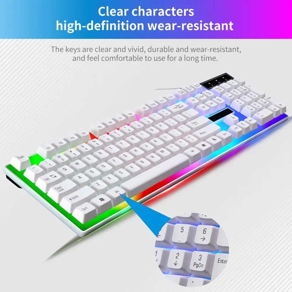 Practical  Computer Mouse USB Mechanical Gaming Keyboard Mouse Anti-slip Matte Computer Keyboard for Home