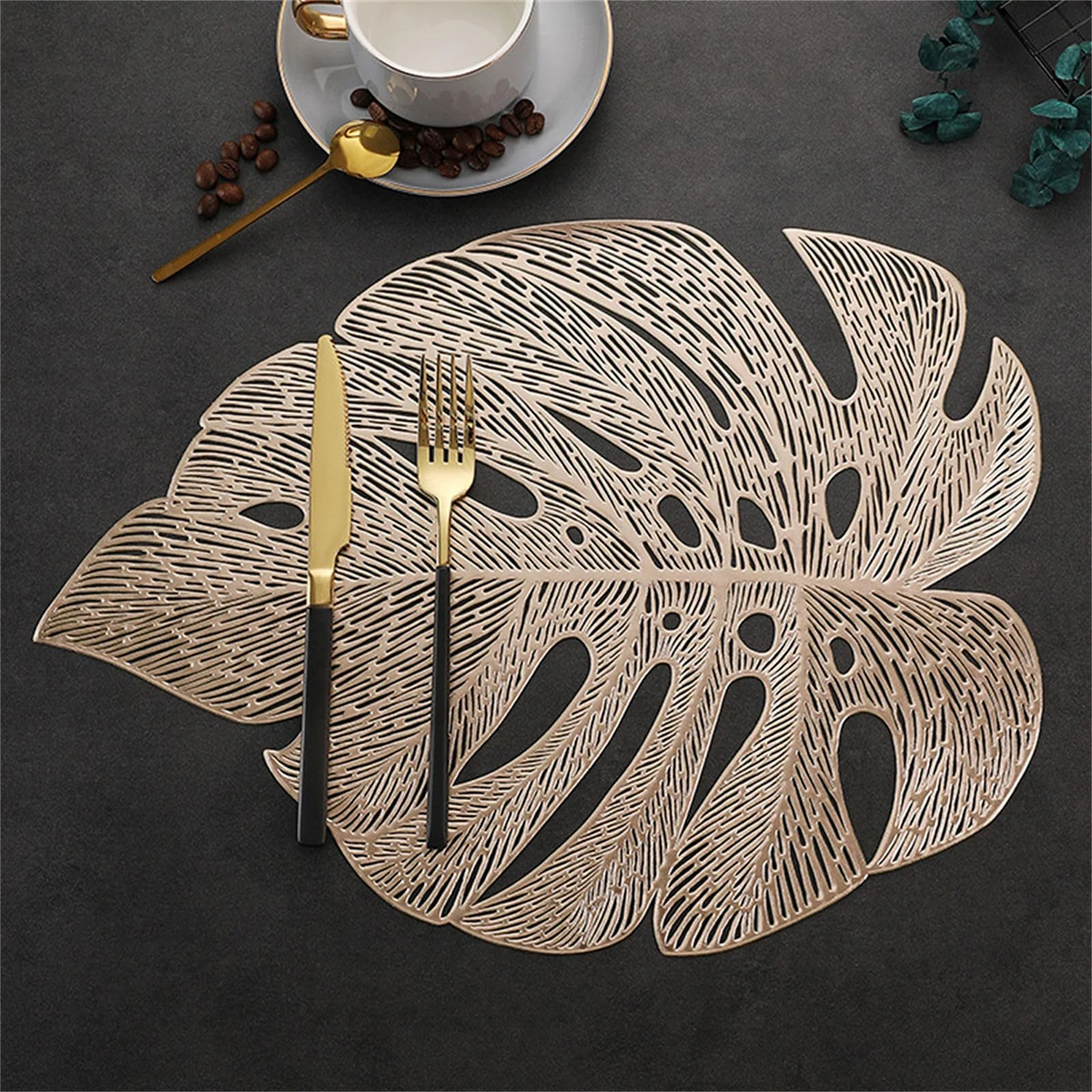 Excellent Placemat Pvc Table Mat Fine Workmanship Turtle Back Leaf Shaped Cup Mat Decor Restaurant Decoration Anti-scalding Mat