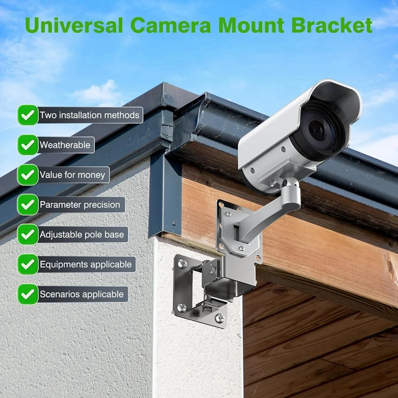 2 Pack Universal Wall/Pole Mounting Pole Mount Brackets With U-Bolt,L Mounting Kit Hardware Accessories For Outdoor