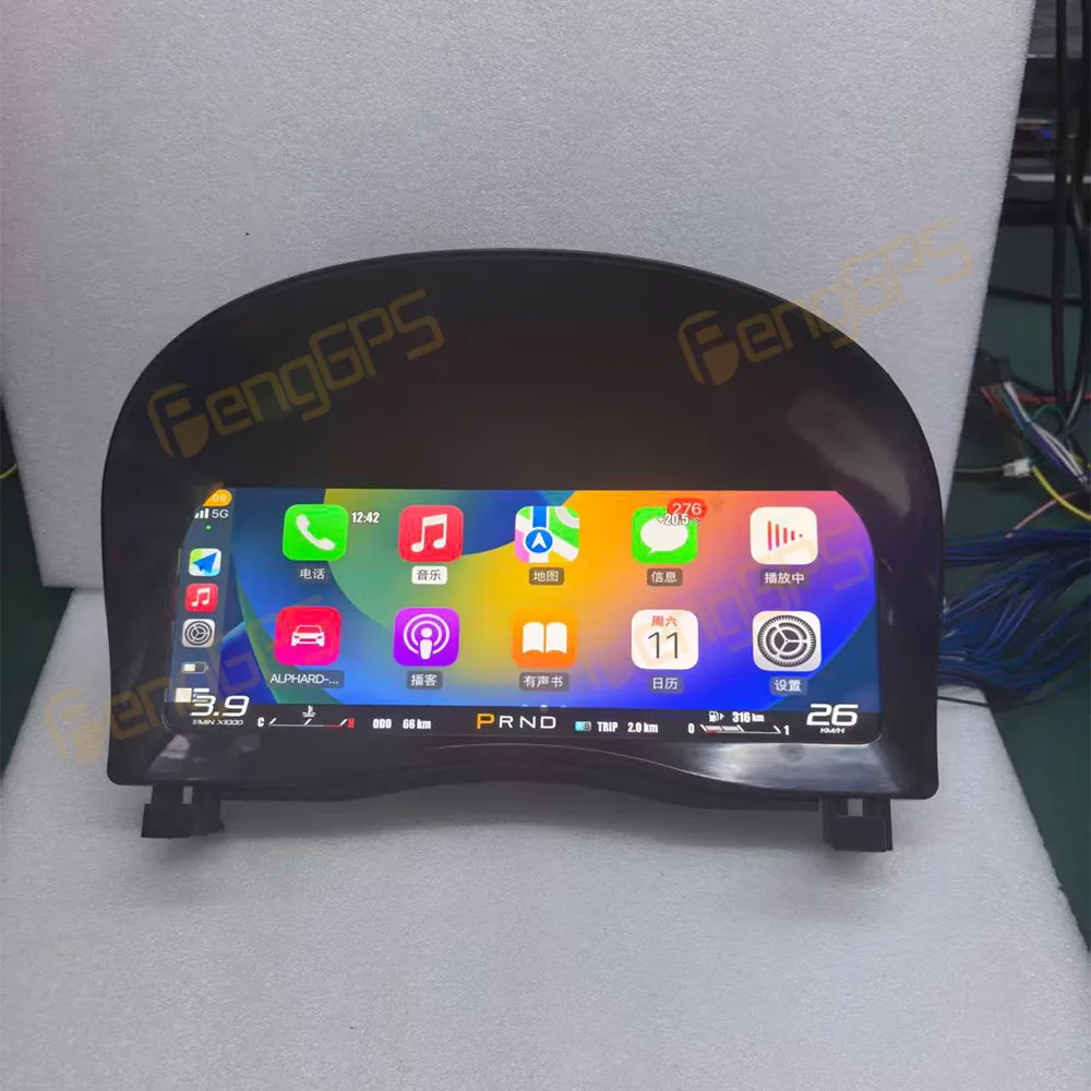 

12.3" Digital Cluster Odometer Screen For Toyota Alphard 20 30 2008-2023 LCD Instrument Panel Virtual Cockpit Speed Meter Car