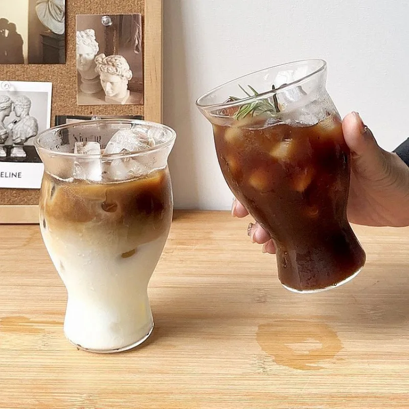 Big Bellied Coffee Cup Vintage Glass Cup American Style Coffee Cup Large Capacity Reverse Mouthed Cup Wine Glasses Beer Glass