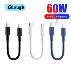 0.28M Short USB Type C Cable PD60W Fast Charging Power Bank Data Cord For iphone 15 Samsung Xiaomi Huawei Phone USB C Cable