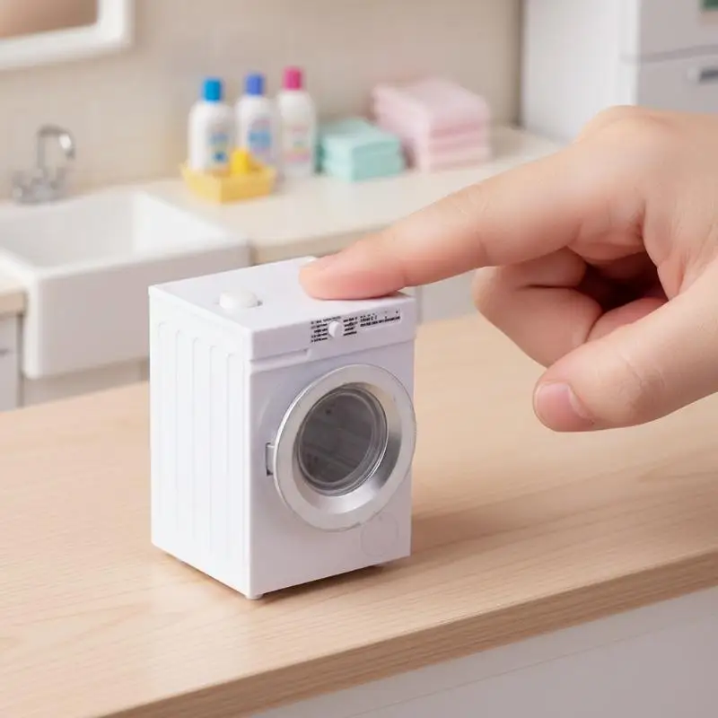

1 Set 112 Miniature Dollhouse Simulation Washing Machine Model Rechargeable Electric Toy Appliance Gift for Kids Home Decor