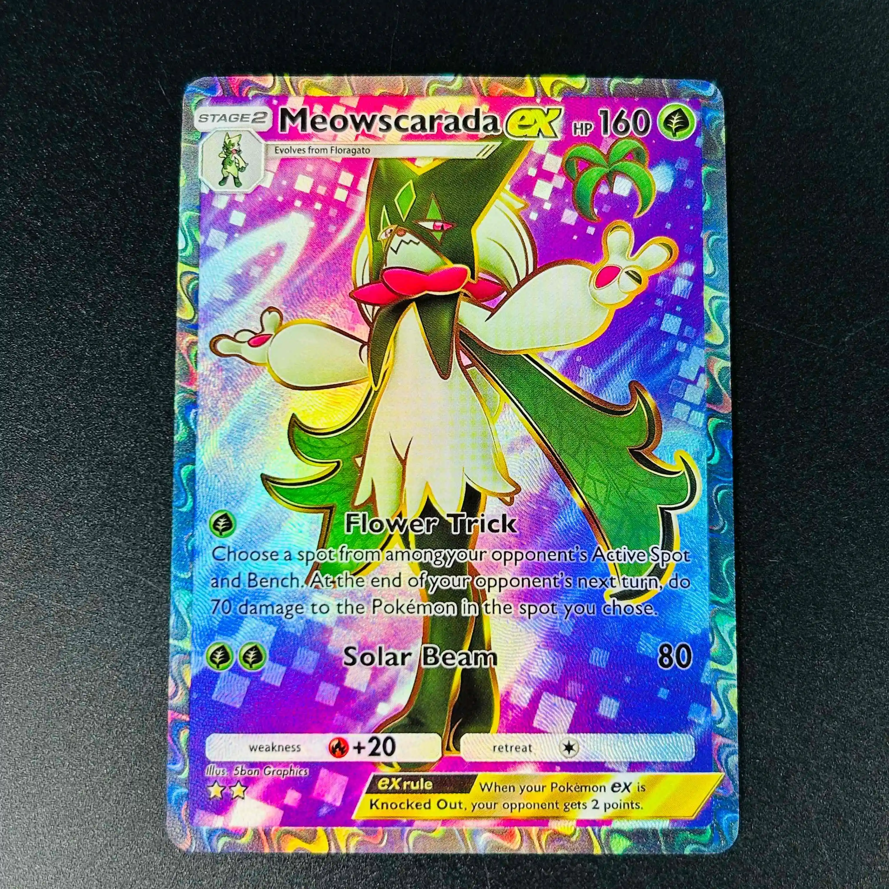 

2026 English Meowscarada ex Holo Rare DIY Textured Card - Mint Pokemon Collectible Card