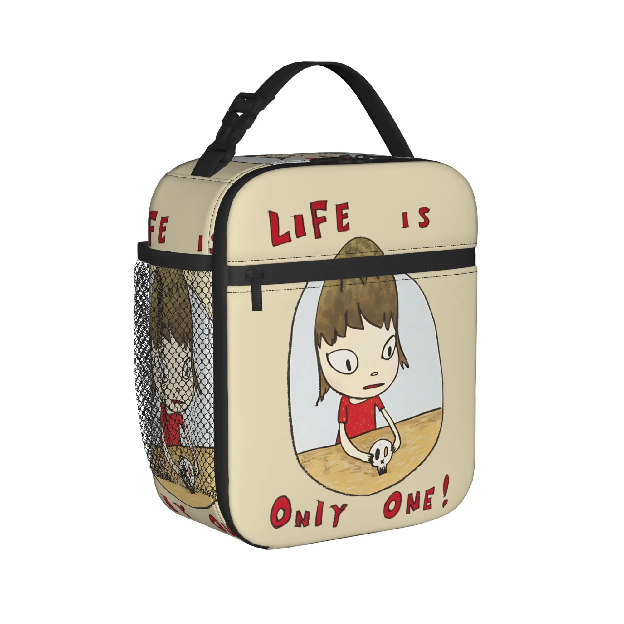 Nara Life Is Only One!  Insulated Lunch Bags Large Yoshitomos Reusable Thermal Bag Lunch Box Tote Work  Outdoor Food Bag