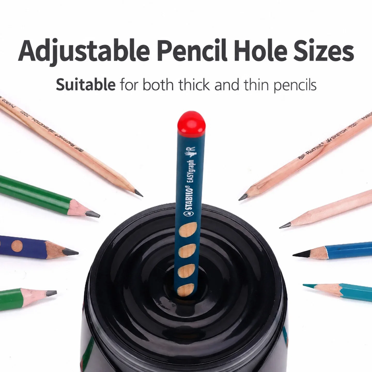 Professional Electric Pencil Sharpener, Adjustable for Multi Sizes Pencils, for Study Art Classroom Home Use