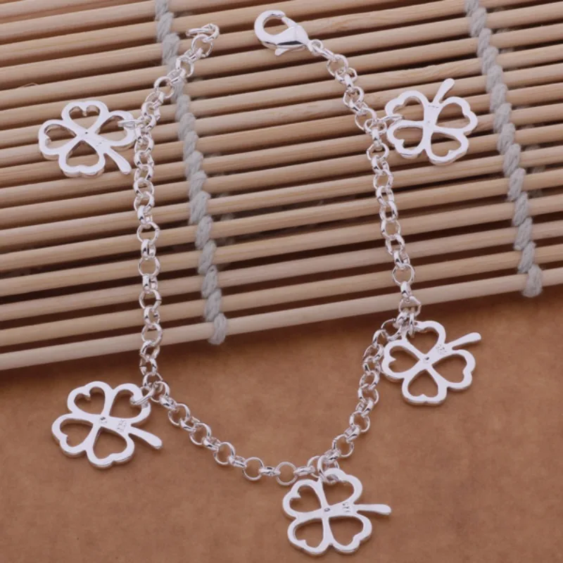 925 Sterling Silber Armband mit Blätterkette für Damen, modisch, schlicht, Verlobungs- und Hochzeitsschmuck, hochwertige Geschenke, Party