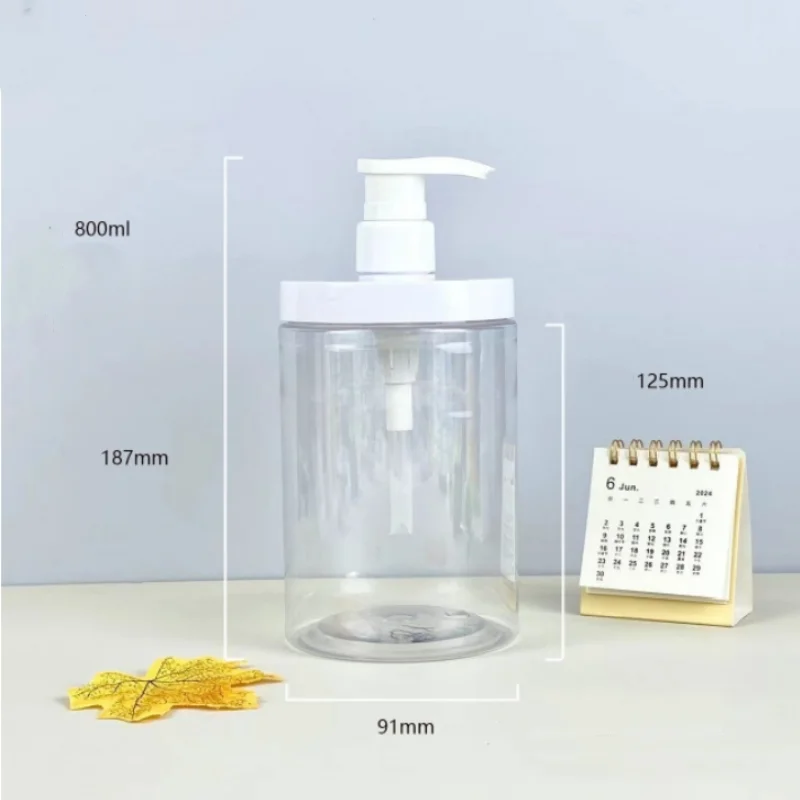 1 szt. 500ml/1000ml Plastikowa Butelka z Pompką Dozownikiem Szeroki Otwór Wielokrotnego Użytku Pusta Butelka na Podróż Mydło Pod Prysznic