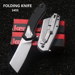 KS 3455 Steel handle with back clip design for easy carrying, fruit knife, gift, EDC convenient pocket knife, outdoor cutting kn