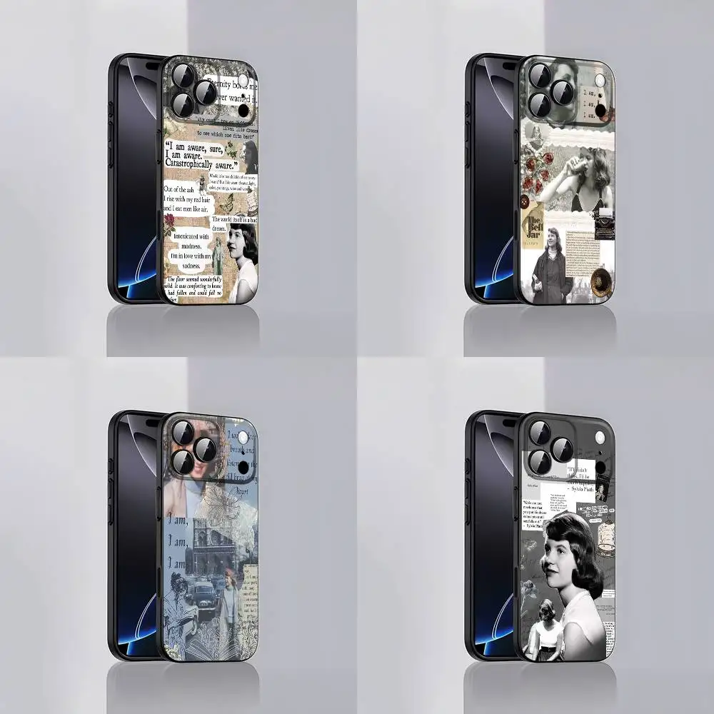 

Suthor Poet S-Sylvia Plath Phone Case For iPhone 17,16,15,14,13,12,Pro,Max,Plus,E,SE4,Air,Mini Black Soft Cover