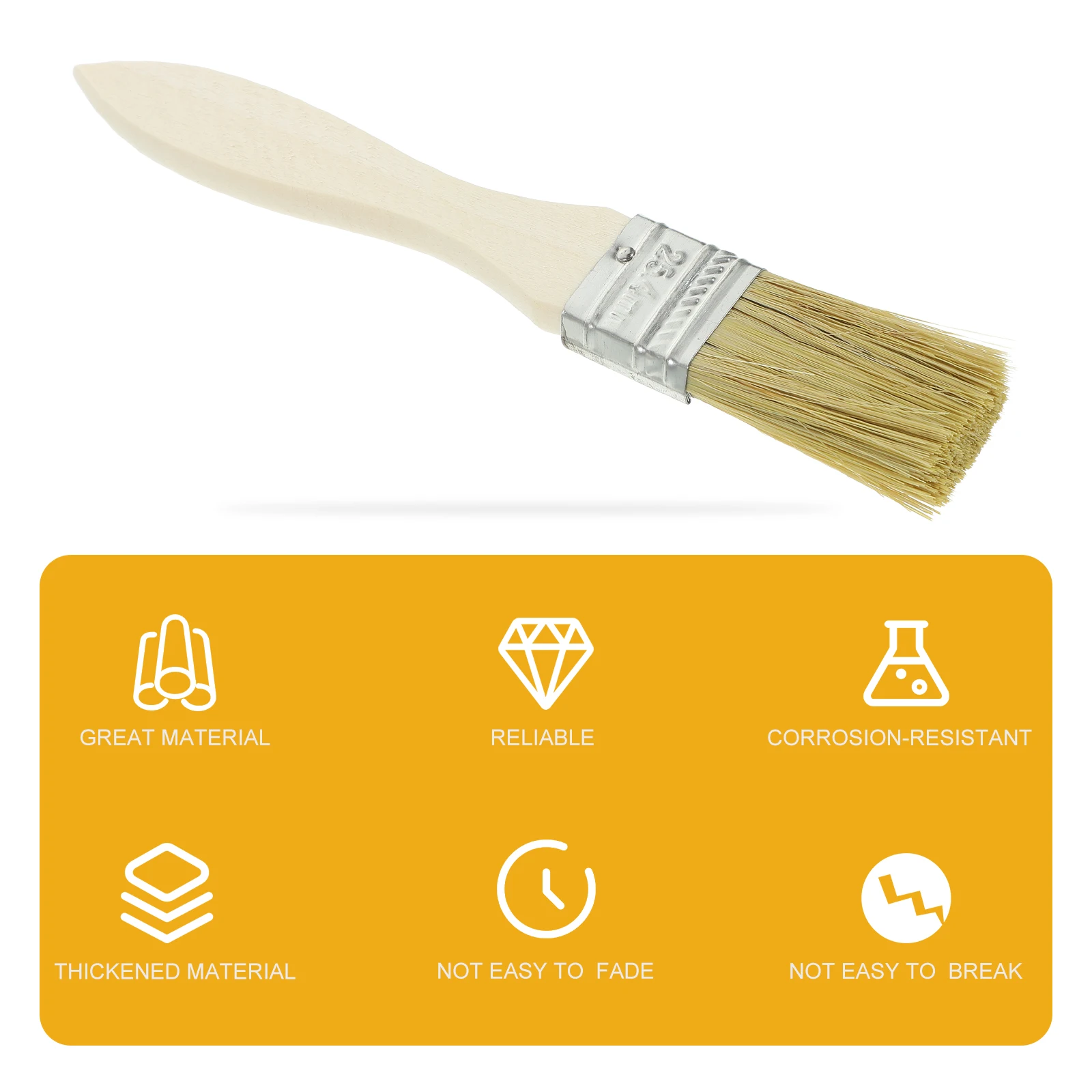 

36pcs Baking Bbq Sauce Painting Furniture Wall Wood Handle Brush Thick Tight Bristle No Shedding Long Lasting Pastry Stencil