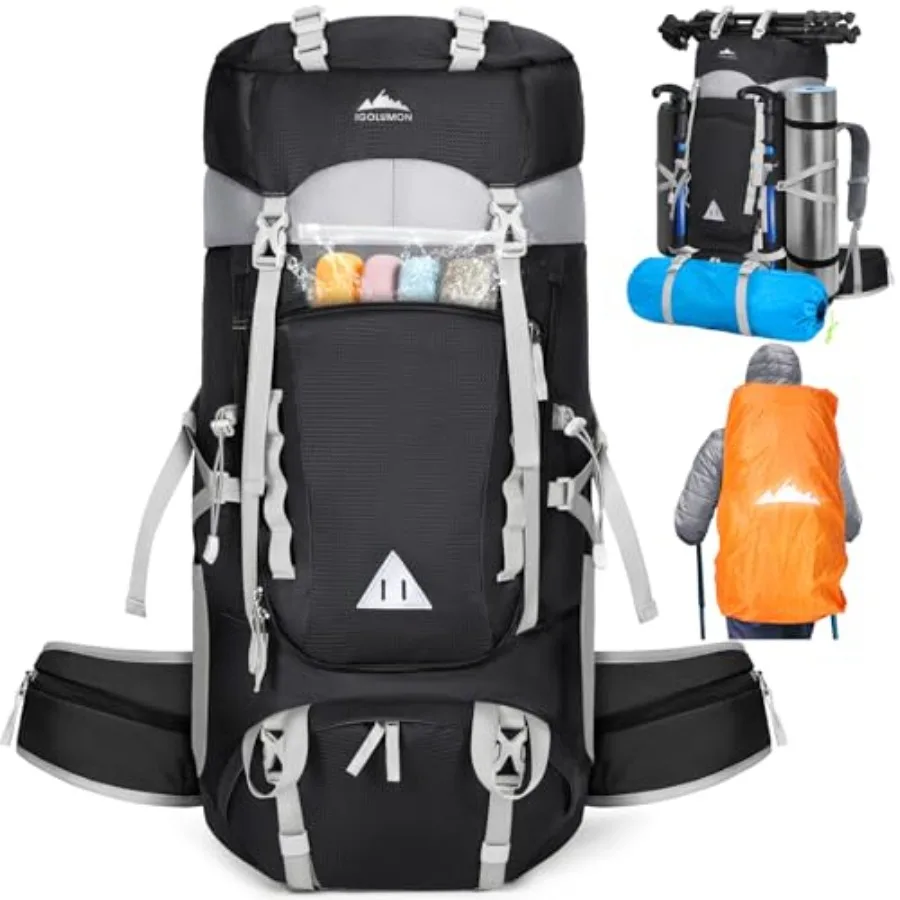 

60L Hiking Backpack Waterproof Camping Backpack with Rain Cover Large Lightweight Backpacking Backpack for Men Women