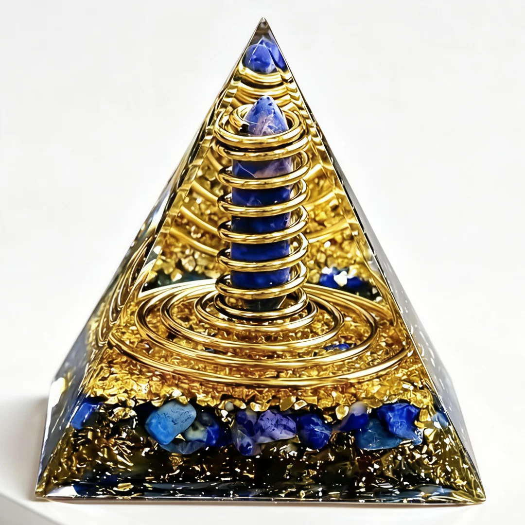 Pyramide en Lapis Lazuli - Décoration Minérale Prisme Hexagonal - /Cristal de Collection pour la Maison, Cadeau Élégant Adapté aux Fêtes