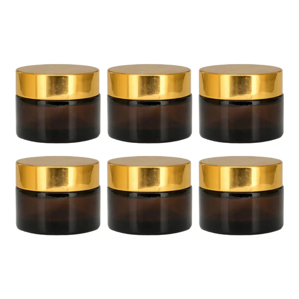 6Pcs Empty Glass Makeup Bottles Cosmetics Container for Cream Powder Portable Travel Storage Subpackaging Holder Leak Proof