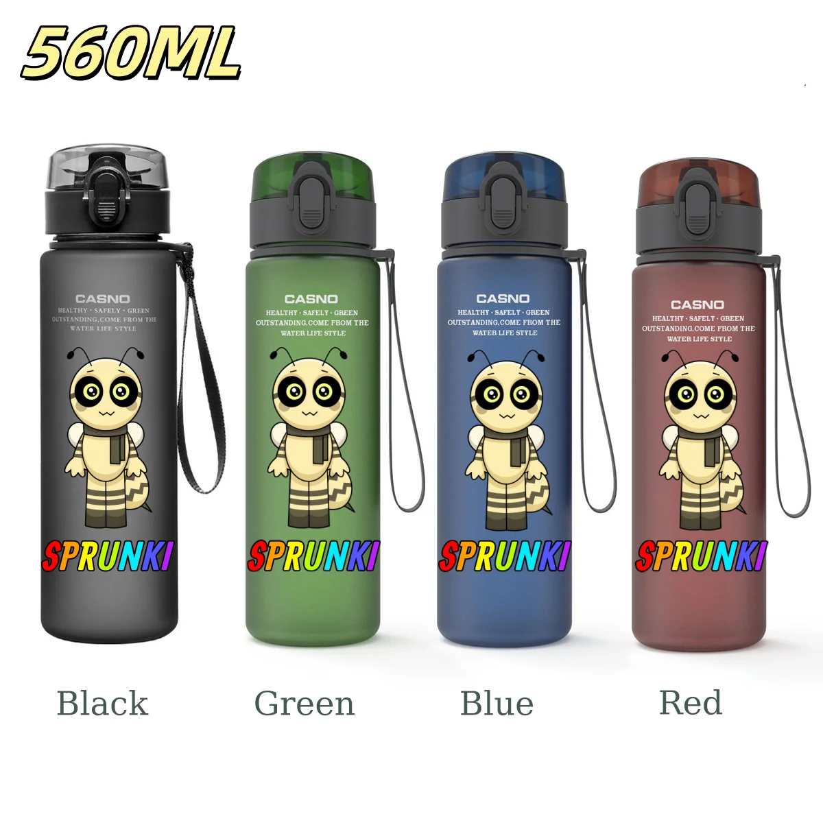 560ml garrafa de água esportiva anti queda à prova de vazamento plástico portátil beber copo adequado para viagens ao ar livre acampamento fitness esportes