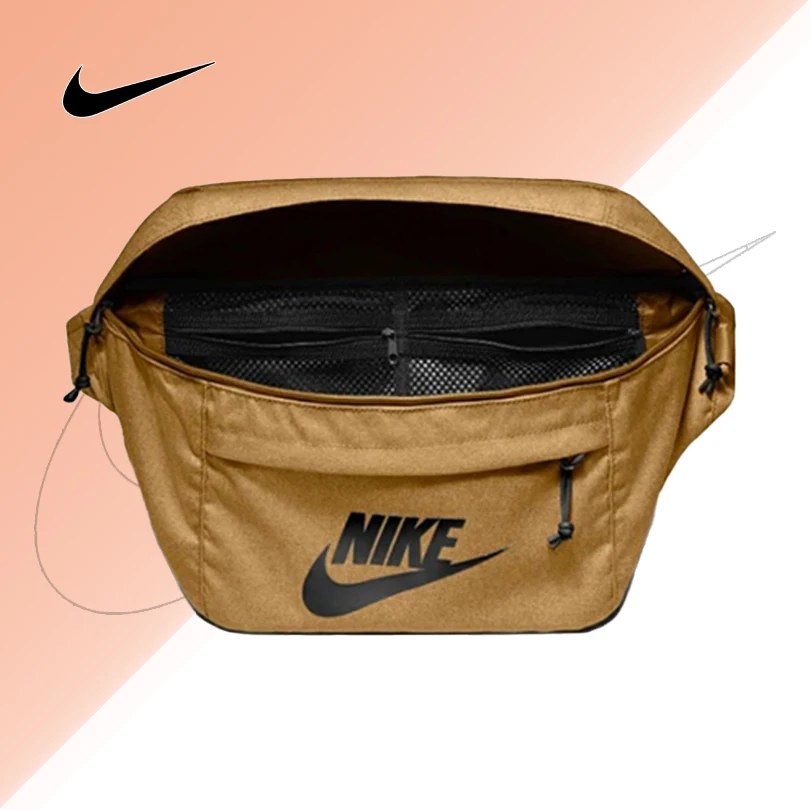 Nike Tech Hip Pack Unisex Crossbody Shoulder Bag Large Capacity Sports Waist Pack Wheat BA5751-790