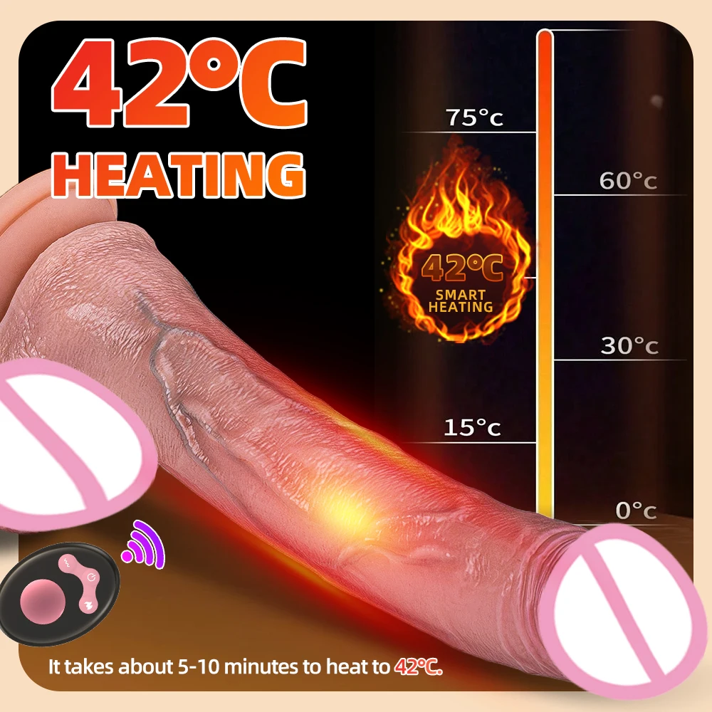 Vibrator Dildo Xxl Realistic Big Cock Telescopic Heated Spinning Penis Expansion Vibratory Massager Female Couple Sex Toys 18 - Image 3