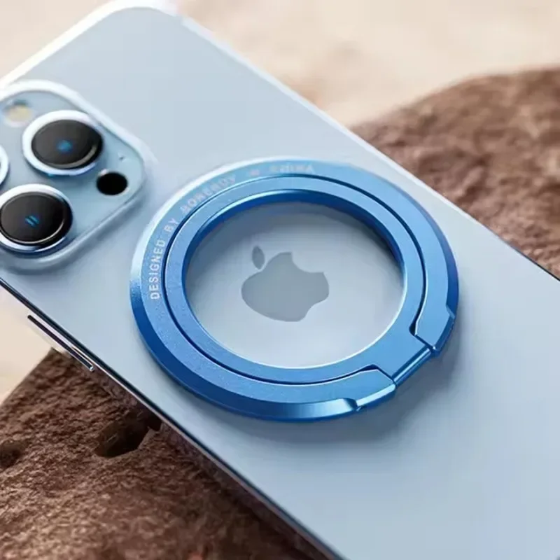 

360-металлический магнитный кольцевой держатель для мобильного телефона, регулируемая подставка для Magsafe, поддержка IPhone Samsung, складной кронштейн для безопасного Mac