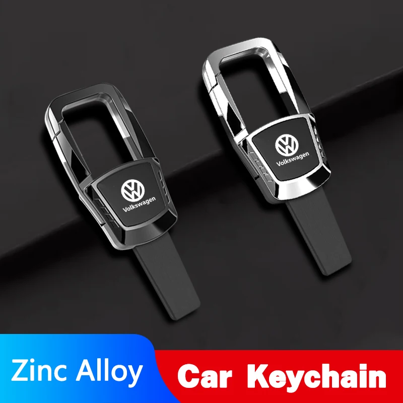 

New Zinc Alloy Car Keychain Leather Car Logo Key Ring For VW R R-line GTI Polo Golf Passat Tiguan Arteon Touareg Taigo Caddy GTD