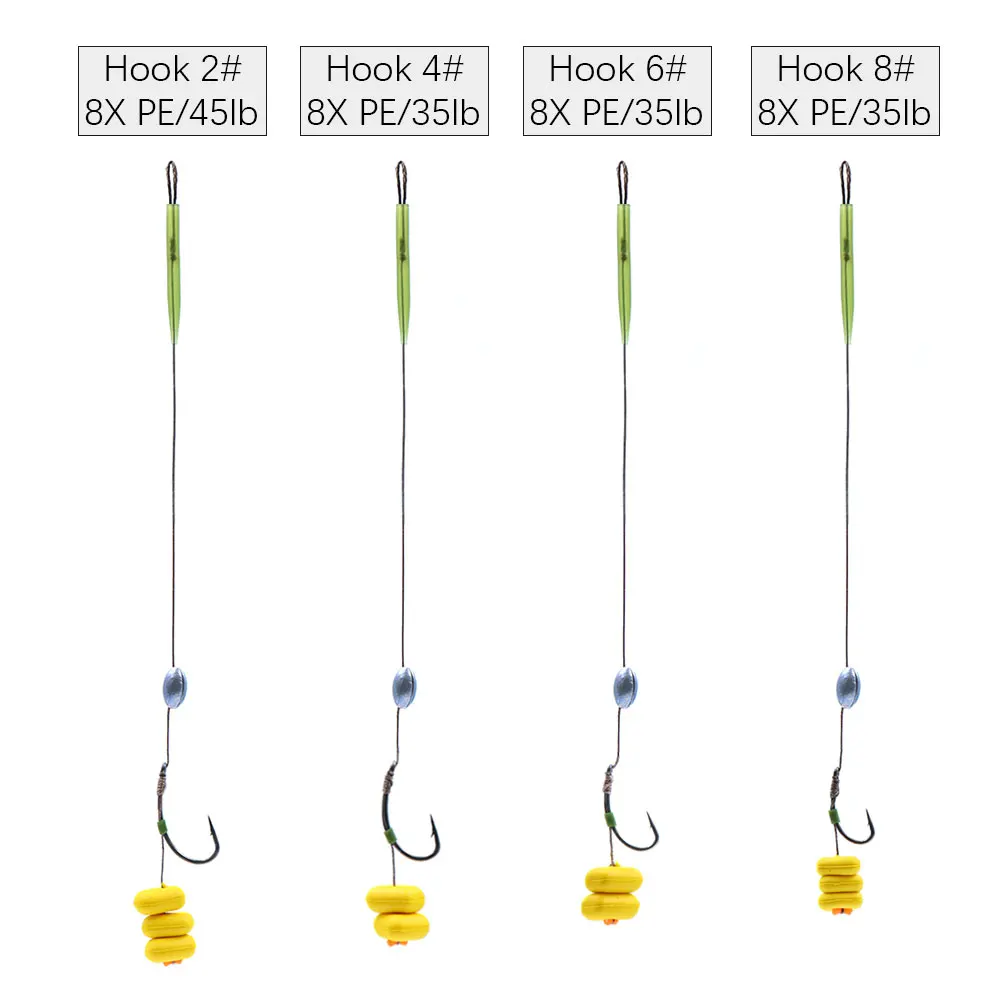 Aparejos Method Feeder preatados para carpa – Anzuelo vástago curvo
