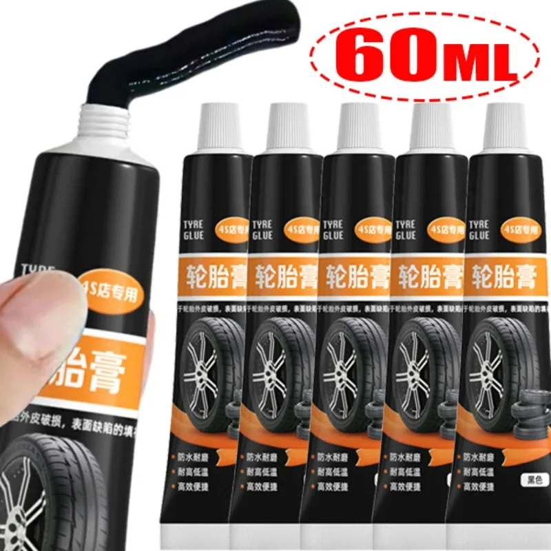 60ml Waterproof High Temperature Resistant Tyre Repair Liquid Black Strong Rubber Glues Adhesive Glue Car Repairs Tools