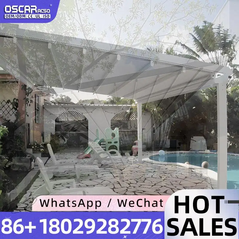 

Aluminum Retractable Roof with Waterproof Canopy for Balcony Outdoor Garden Modern Luxury Pergola Discounted in USA Retractable