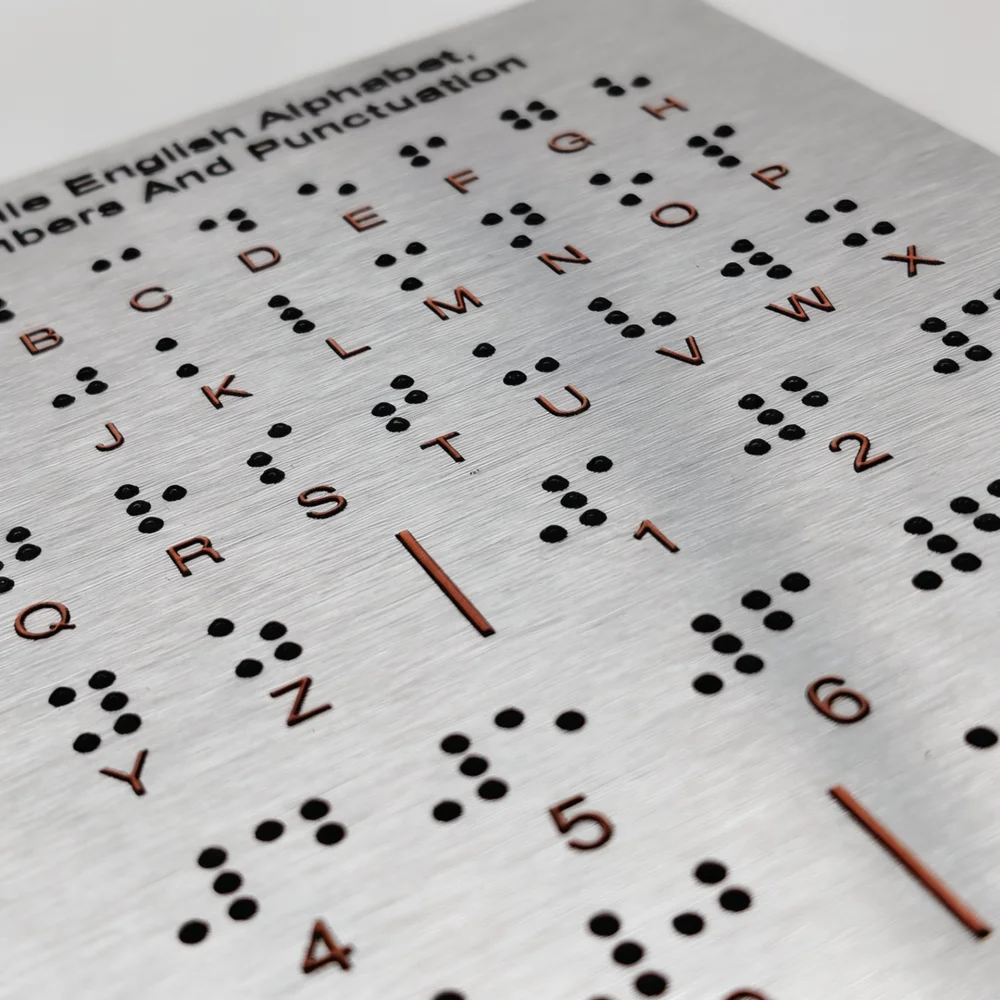Portable Braille Writing Slate Educational Tactile Aid For Blind Kids Alphabet Number Sensory Learning Board Silver