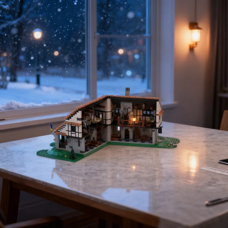 

5972pcs MOC Falcon S Nest Tavern Castle Model Building Blocks Creative DIY Gift Display Decor Assemble Premium Adult Kids Desk